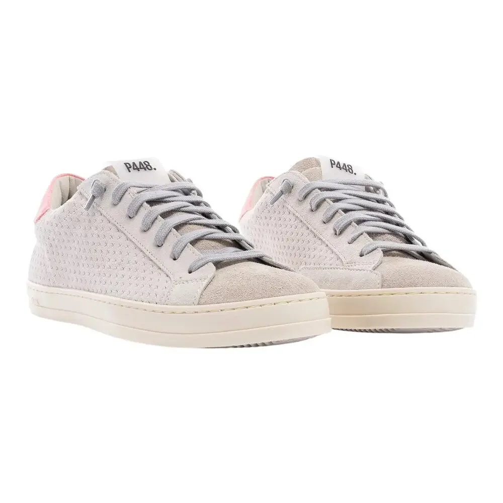P448 Women's John Calf Leather Sneakers Beige Coral Size 9